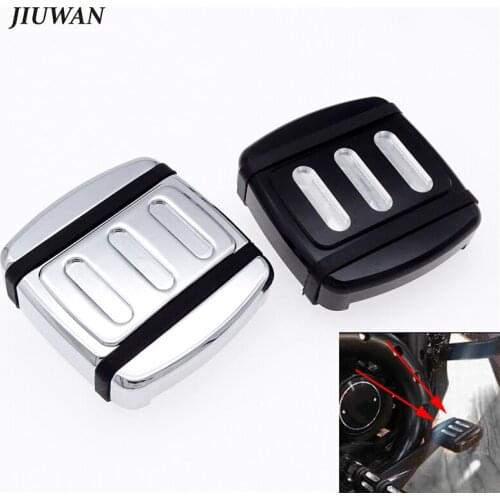 Black/Silver Motorcycle Small Brake Pedal Pad Cover CNC Aluminum Foot Pegs Spare Part For Harley Dyna Fat Bob FXDF FXDL1993-2020