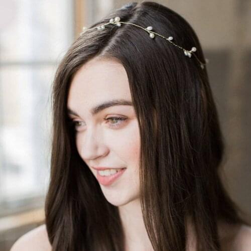 2019 Elegant Fake Pearl Headband Hair Jewelry Romantic Bridal Head Chain Headdress Wedding Accessories