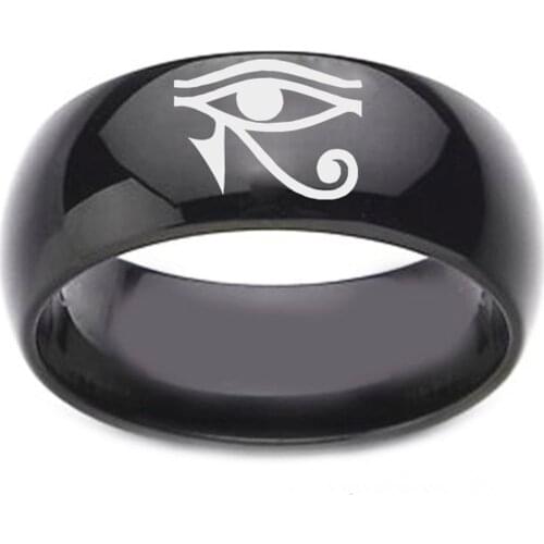Egyptian Eye of Horus Ra Udjat Amulet Ring Stainless Steel Ring Evil Eye Rings Jewelry Bff Best Friends Couple Fashion Designer
