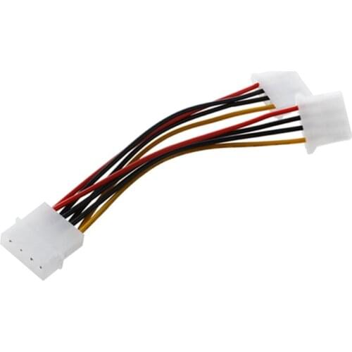 Computer Molex 6 Inches 4 Pin Power Supply Y Splitter Cable,1 Male to 2 Female