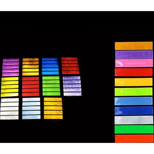 Lychee Life 2.5X11.5CM Waterproof Reflective Sticker PVC For Bicycle Garment DIY Handmade Sewing Crafts