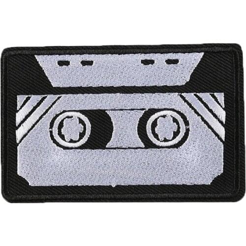 Retro Old Time Magnetic Tape Cassette Size:8.75x5.65cm Clothing DIY Embroidered Fabric Iron on Patch Accessory