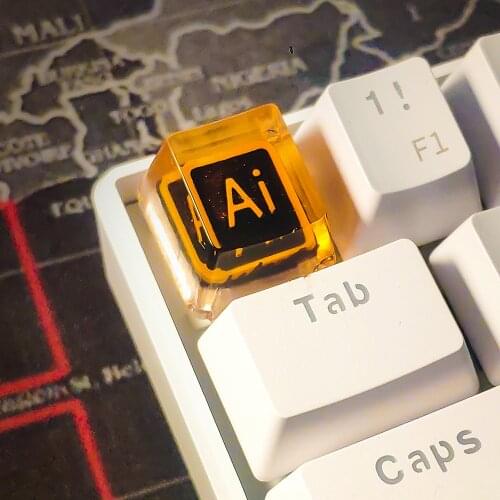 Adobe theme keycaps mechanical keyboard creative single cute transparent stereo resin animation keycaps customization