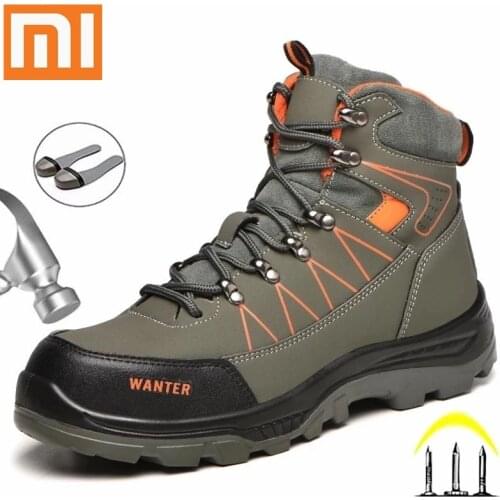 Safety Boots Men Winter Shoes Steel Toe Safety Shoes Work Boots Mens Boots Winter Puncture-Proof Work Shoes Sneakers