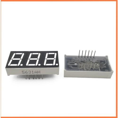 New 5Pcs/Lot 0.56" inch 3 Bit Red LED Display Digital Tube Plastic Metal Common Cathode 5631AH