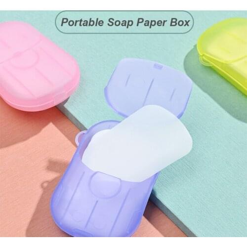 BUBM Disposable Mini Travel Soap Paper Sheets Foaming Soap Case Paper For Outdoor Travel Use Color Random (1Box=20pcs)
