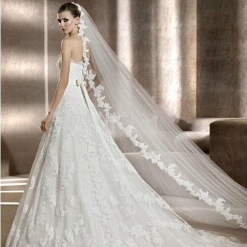 New arrival 3M one layer appliques edge bridal veil veil church wedding veil Wedding Accessories