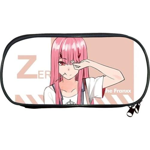 Darling In The Franxx Pencil Case ZERO TWO Kids Gifts School Supplies Students Anime Pencil Box Children Boys Girls Makeup Bags
