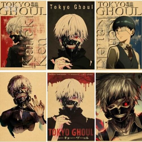 Anime Posters Hot Sale Tokyo Ghoul Retro Poster Wall Poster Canvas Painting Retro Poster Wall Decor Wall Art Picture Home Decor