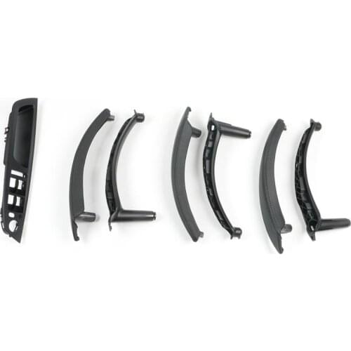 Car Armrest Gray Beige Black LHD Interior Door Handle Inner Panel Pull Trim Cover For BMW X5 X6 E70 E71 E72