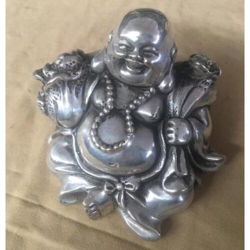 Details about 4" Chinese Buddhism Bronze Gild Seat Happy Laugh Maitreya Buddha Statue Sculptur R0715 (B0328)