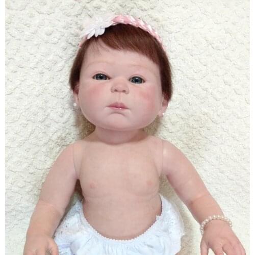 Clearance Sale 19inch Carmela reborndoll kit lifelike real touch unfished doll parts DIY fresh color