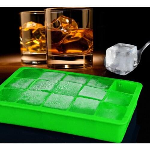 15 Grid Food Grade Silicone Ice Tray Home DIY Ice Cube Mold Square Shape Ice Cream Maker Whiskey Mold Kitchen Bar Accessories