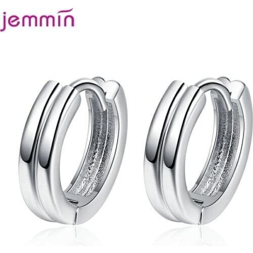 Korean Style 925 Sterling Silver Classic Statement Hoop Earrings For Women Girls Anniversary Gift Trendy Jewelry