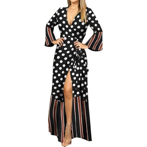 2021 Summer Dress Women Long Sleeve V Neck Floral Print Ruched High Split Maxi Party Dresses Bandage Sexy Vestidos Sundress