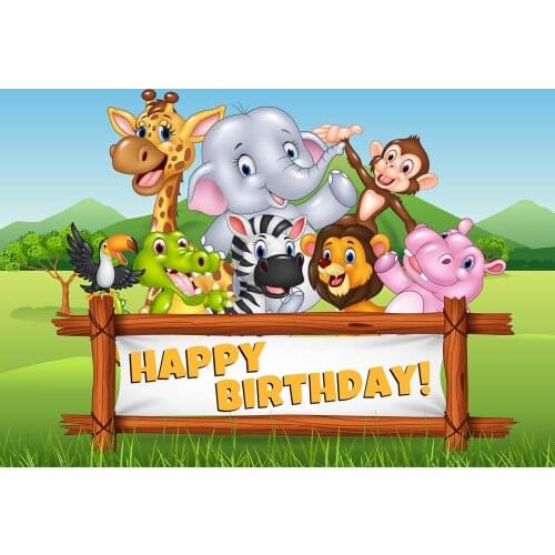 Animal world forest elephant lion cartoon children take photos of background studio photos of background