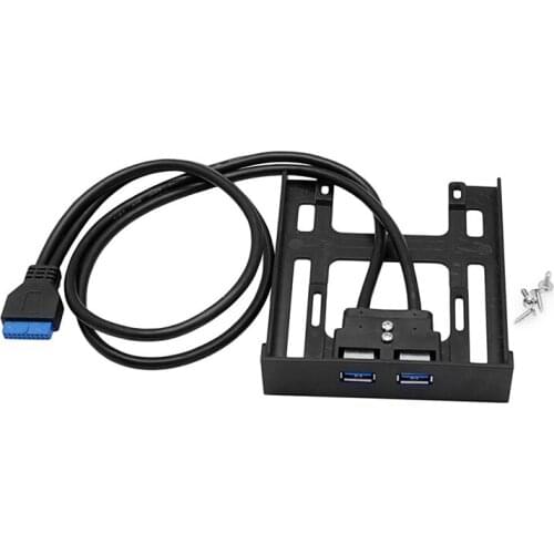 1 Pc 20 Pin 3.5" Floppy Bay Front Panel 2 Ports USB 3.0 Expansion Adapter Connector New And High Speed