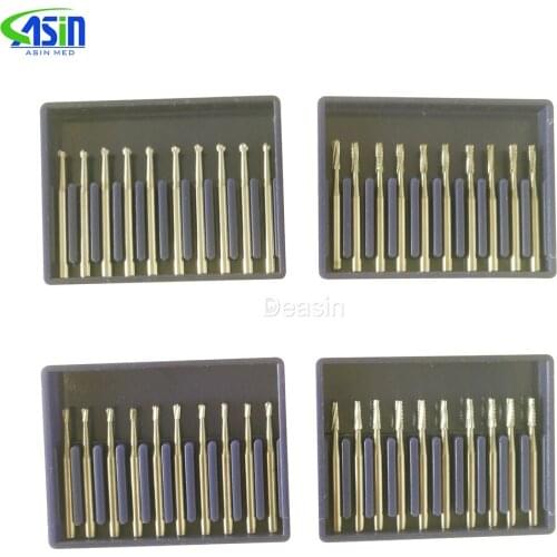 10pcs Dental Tungsten Steel Crown Metal Cutting Burs for High Speed Handpiece Dentist Tools Lab Equipment