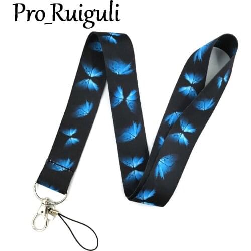 30pcs Blue Monarch butterfly Lanyards Cool Neck Strap webbings ribbons Phone Keys ID Card Holder Lanyard For Keys DIY Hang Ropes
