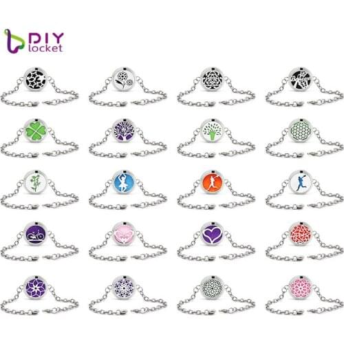 316 Stainless Steel Wholesale Aromatherapy Bracelet Jewelry 30MM Fashion Perfume Locket Bracelet AD201-220-Z02