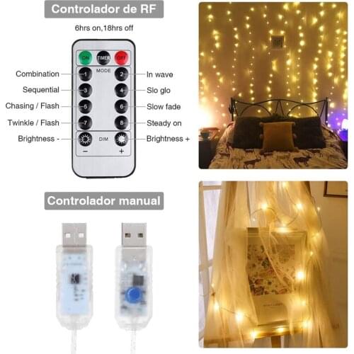 3x3 Meters 300 Led Curtain Light Usb With Remote Control Lights Hook Type Curtain Light For Indoor Outdoor Decoration