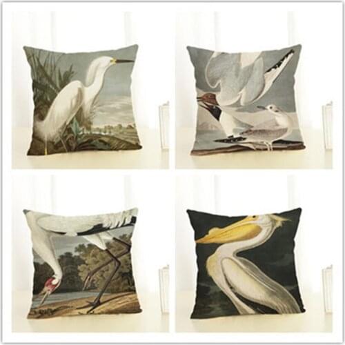 45x45cm crane Sofa Pillowcase Pink Cushion Cover Throw Pillow Case Home Sofa Bed Chair Decoration 17.72x 17.72inch