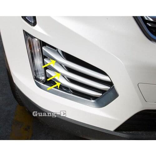 For Cadillac XT5 2017 2018 2019 2020 Car Front Fog Light Lamp Eyebrow Detector Frame Stick ABS Chrome Cover Accessories 6pcs