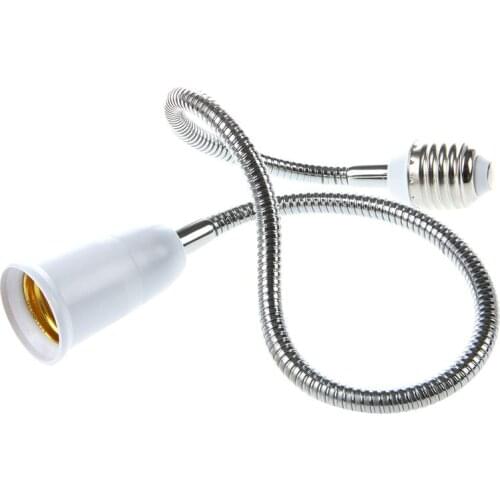 Promotion! E27 to E27 Light Lamp Bulb Flexible Extension Adaptor Converter (White,60cm)