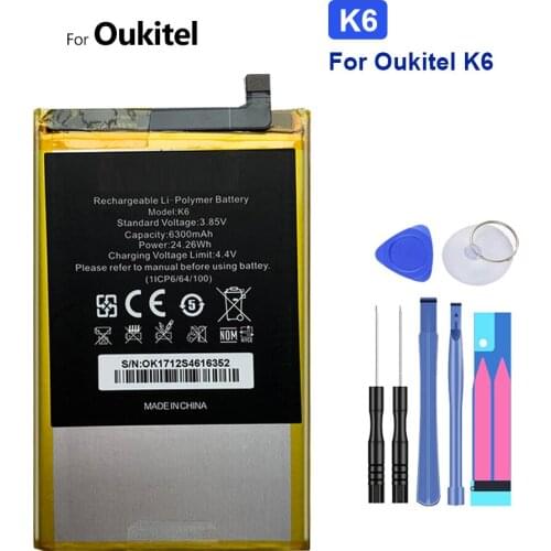 Battery 6300mAh For Oukitel K6 K 6 Bateria