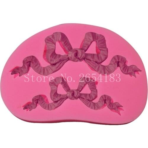 Bowknot Silicone Fondant Cake Mold Cupcake Jelly Candy Chocolate Decoration Baking Tool FQ3259