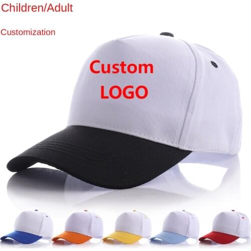 Custom LOGO Personality DIY Print Cotton Baseball Caps Design Text Photo Gorra Hats Snapback Caps Trucker Hat For Kid Children