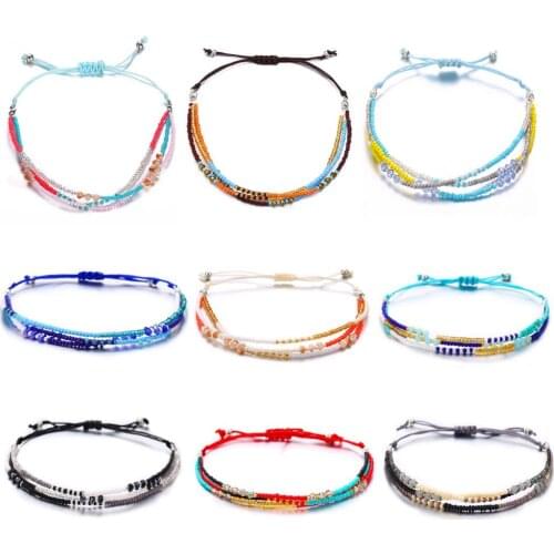 Bohemian Handmade Seed Bead Rope Bracelet Fashion New Design Frirendship Women Bracelet gift Party Accessories
