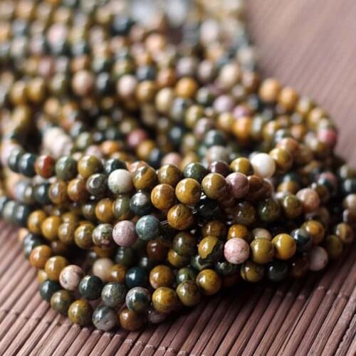 1 Strand Natural Oceanic Agates Beads Mixed Colors 6 8 10mm Pick Size Natural Stone Spacer Loose Beads Fit DIY Jewelry Making