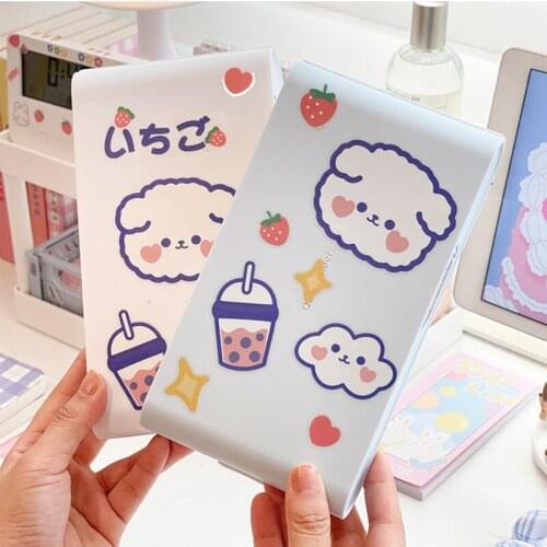 Kawaii Boba Bear Mask Case Holder Plastic Storage Organizer Box Cute Makeup Brushes Stationery Pencil Cases Portable Container