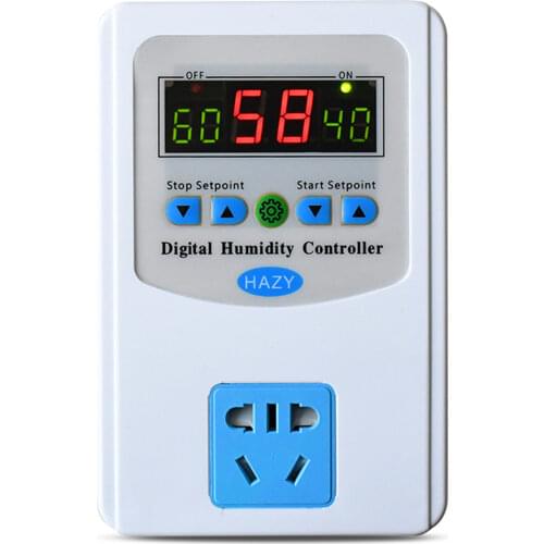 Digital Humidity Controller Humidification Dehumidification Controller Switch Socket Greenhouse Cabinet Humidifier AC110~220V