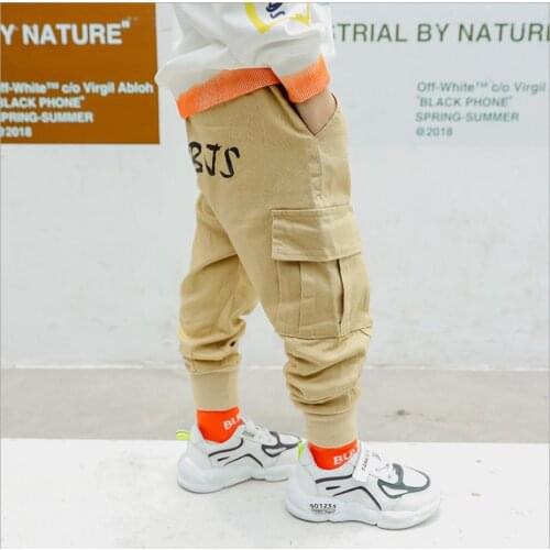 Children pants spring and autumn kids overalls black khaki Boy tide trousers 2-8 years New Baby Boys casual pants