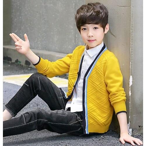 Childrens bottom sweater boy cardigan knit coat