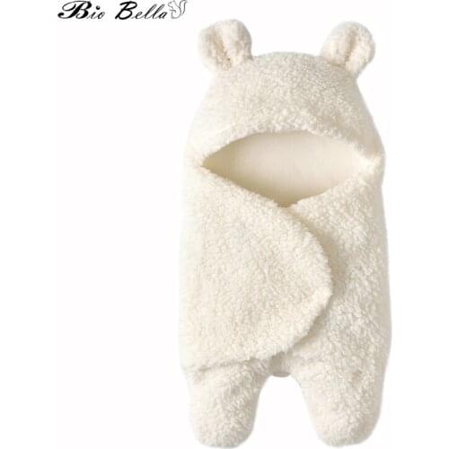 Newborn Baby Blanket Sleepbag Infant Baby Sleep Sacks for Newborn Boys Girls Bear Shaped Cotton Fleece Blankets