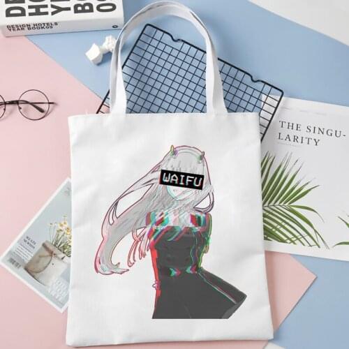Darling in the Franxx shopping bag handbag recycle bag bolsas de tela shopper bag shoping bolsa compra bolsas ecologicas custom
