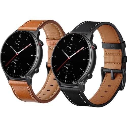 Leather Strap for Huami Amazfit GTR 2 Smart Watch Band Bracelet for Amazfit GTR 47MM gtr2 stratos 3 2 2s Pace belt Correa