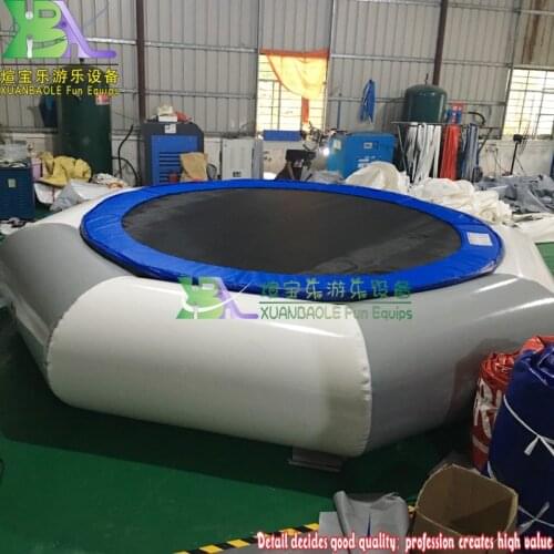 Summer Adventure Park Jump Floating Toys Inflatable Air Trampoline On Lake/Beach