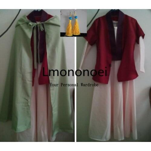 Lmononoei Yona of the Dawn Akatsuki no Yona Cosplay Clothes with earrings Costume