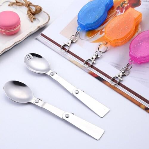 304 stainless steel spoon, spoon, spoon, fork, outdoor portable tableware, folding spoon, folding coffee spoon