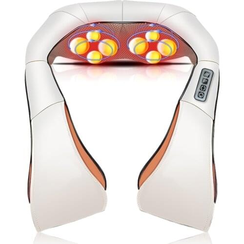 Massager Shiatsu Cervical Back Neck Massage Shawl Infrared 3D Kneading Electric Roller Heat Machine Full Body Relaxation