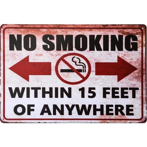 NO SMOKING Sign Pub Bar Restaurant Decor Metal Tin Wall Sticker