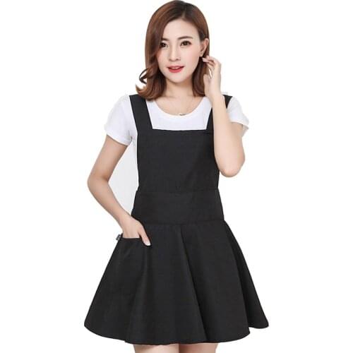 Fashion Kitchen Cooking Women Apron Dress Home Baking BBQ Cleaning Work Pet Coffee Shop Aprons With Pockets Princess Bibs Long