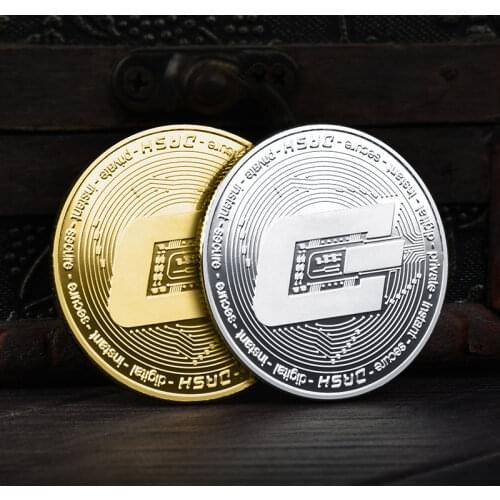 Cryptocurrency Dash Coin Custom Gold Silver Coin Metal Zinc Alloy Antique Coins Souvenir Gift Miner Anti-rust BRC Collection