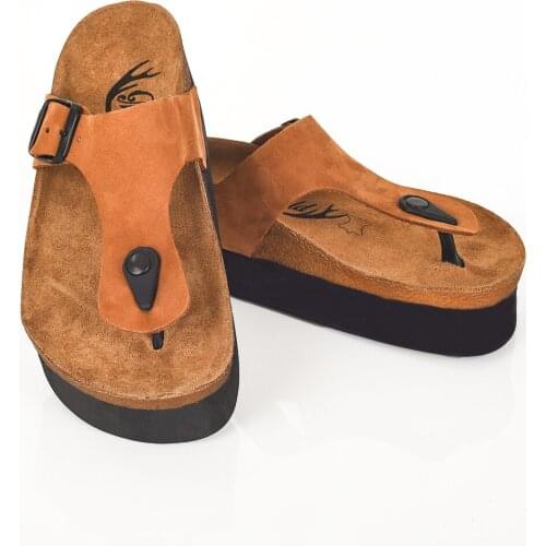 Moosefield Genuine leather New 2021 Summer season comfortable flat eva sole Flip-flops orthopedic non-slip Womens slippers