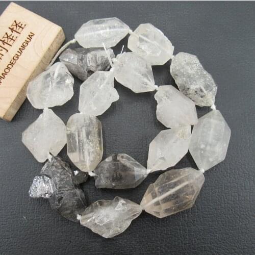 APDGG Natural Cloudy Quartz Rough Freedom Nugget Gemstone Loose Beads 16" Strand Jewelry Making DIY