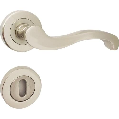 Nobel Nickel Satin Room Door Handle with Rosette
